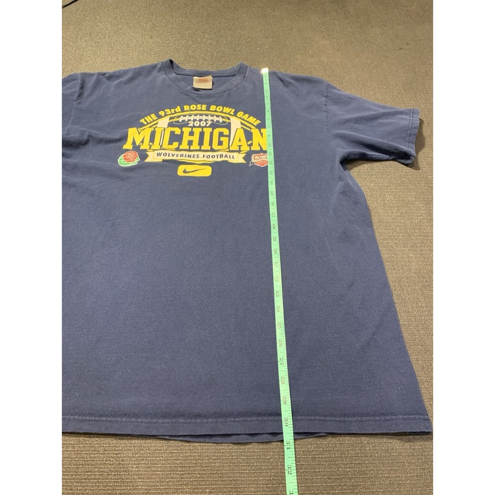 Vintage Nike Michigan Wolverines Rose Bowl 2007 Long Sleeve Shirt XL Blue UofM - Picture 4 of 5